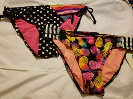 P49 NWT Lot of 2 Macy&#39;s California Waves Bikini Bottoms Polka Dot &amp; Pine... - £14.29 GBP