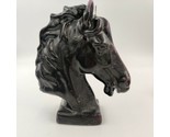 Vintage Large 9 Inch Tall Black Horse Head Bust Chess Knight Candle - £35.50 GBP
