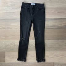 Free People Great Heights Frayed Skinny Jeans in Black as Night Sz 26 - $34.99