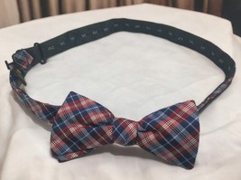 Countess Mara Silk Bowtie Plaid Patriotic Red White and Blue USA Adjustable - $10.49