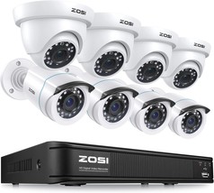 Zosi H.265+ 1080P Home Security Camera System Indoor Outdoor, 5Mp, No Hard Drive - £174.99 GBP