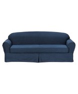 All Cotton Blue Denim 2-piece Sofa/Loveseat/Chair SlipCover - $122.10 CAD+