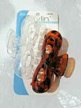 Hair Clips Bundle O&#39; Braids 2 psc Clear and Brown by Stylin&#39; - £6.38 GBP