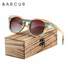 BARCUR Original Round Sunglasses Polarized Gradient Sun glasses Round Sp... - £34.09 GBP
