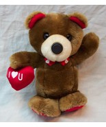 Applause VINTAGE TEDDY BEAR W/ HEART AND MAGNET NOSE 6&quot; Plush STUFFED AN... - $15.35