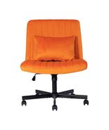 Orange Velvet Criss Cross Armless Office Chair With Wheels - $120.77