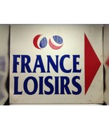 Sign France Loisirs Book Store Advertising Wood 2 Sided Red Blue 24x20 V... - £18.79 GBP