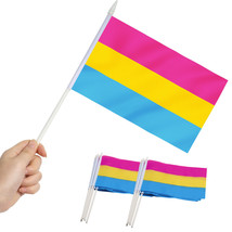 Anley Pansexual Pride Miniature Flag 5x8 inches Handheld Stick Flag (1 Dozen) - £6.29 GBP