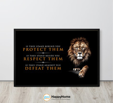 Lion Poster Motivational Inspiration Quote Lion Wall Art Canvas Protect Them - £19.01 GBP+
