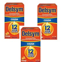 Delsym Adult Cough Suppressant Liquid, Orange Flavor, 3 Oz Exp 2026 Pack... - £23.25 GBP
