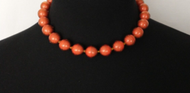 Vintage Costume Jewelry 8 inch Necklace Sparkling Dark Orange Summer Casual - £6.72 GBP