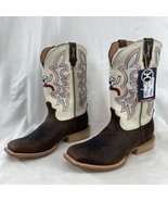 Twisted X Men&#39;s Size 9.5 EE Hooey 13&quot; Brown &amp; White Sq Toe Boots - $319.32 CAD