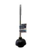 Heavy Duty Toilet Plunger with Blue Accents Stainless Steel Handle Sink ... - $280.04 MXN