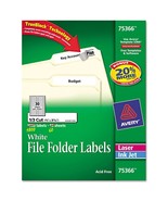 Avery Permanent File Folder Labels, TrueBlock, Laser/Inkjet, 2/3 x 3 7/16, - $29.69