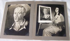 1930 Lot 3 John Milton Ramm San Francisco Painter Portrait Photo Manilla Cutting - £37.01 GBP