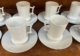 Vintage Giraud Limoges France White Espresso 2 Cups And Saucers EUC - $22.42