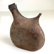 WWI French Military Steel Canteen Flask Soldier Water Bottle Antique Vin... - $38.62