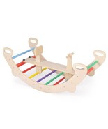4-in-1 Multifunctional Wooden Climbing Toys with Rocker and Crawling Tun... - $144.88 CAD