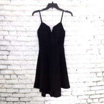 Almost Famous Dress Womens Juniors Medium Black Sleeveless Lace Dress LBD Mini - £17.20 GBP