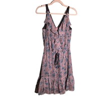 PURE SUGAR Womens Size Small Sleeveless Dress Floral Ruffle Tie Drop Waist - £13.26 GBP