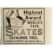 Barney &amp; Berry Ice Skates Worlds Fair 1894 Advertisement Victorian 1 ADB... - £7.84 GBP