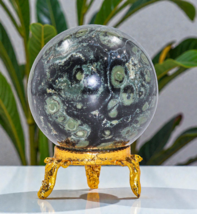 Verde KAMBABA Jaspe Cristal Esfera Curación Piedra Metafísica Decoración... - $45.81