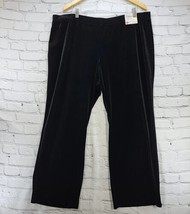 Avenue Soft Velour Pants Womens Petite Sz 18/20 Black Classic Fit Pull-O... - $19.79