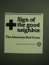 1974 The American Red Cross Ad - Sign of the good neighbor - £14.73 GBP