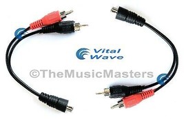 (2) Car Home Audio RCA &quot;Y&quot; Cable Adapter Splitter 1 Female to 2 Male Plu... - £5.97 GBP