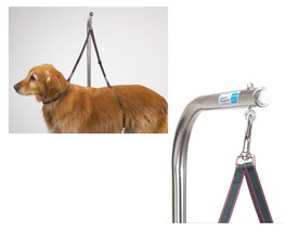 Nylon Grooming Table Harness For Dogs 27 Inches Adjustable Double Pet Noose - £13.29 GBP