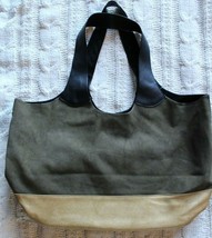 Unbranded Green/Gold And Black Leather Purse 13&quot;T X 20&quot;W X 6&quot;D - $14.95