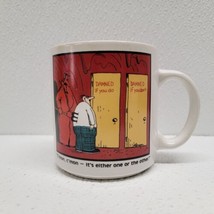 Vintage 1985 Far Side Gary Larson Coffee Cup Mug Devil Damned If You Do ... - £14.00 GBP