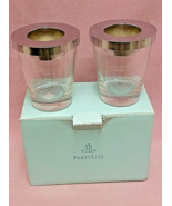 Party Lite P8488 Votive Pair Silver Tealight Candle Holders ~ Simple ~ Chic - $11.00