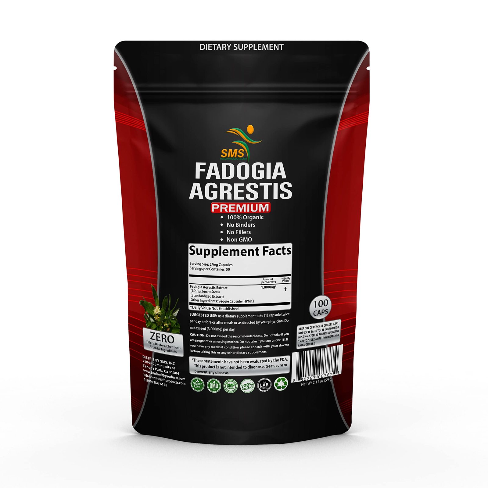 Fadogia Agrestis Extract Pills (Maximum Strength) 1,000mg Servings | Sup... - $16.85