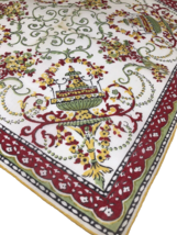 Vtg 1950s Hanky Handkerchief Ornate Fountain Scrolls Floral Rich Colors ... - $295.54 MXN