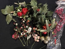 Lot Of  Floral Craft Decorations  - 13 Pieces - Holiday Decor - $11.30