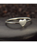 Sterling Silver Tiny Heart 14k White Gold Plated Ring - £117.60 GBP