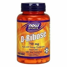 NEW NOW Sports Ribose Non-GMO Supplement 750mg 120 Veg Capsules - £21.98 GBP