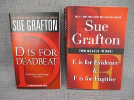 Sue Grafton KINSEY MILHONE Book Lot of 2 D is for Deadbeat E F  Alphabet Series - £5.30 GBP