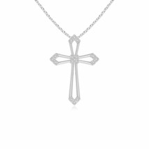 Authenticity Guarantee 
ANGARA Diamond Pointed Open Cross Pendant Necklace in... - £429.93 GBP