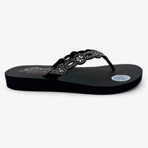 Skechers Meditation Floral Candy Black Womens Sandal Thong - $39.95