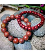 Blood Sandalwood &amp; Certified Wujia Red Agate 2-Piece Bracelet Set | 12.4... - $174.41