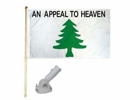 K&#39;s Novelties 5&#39; Wood Flag Pole Kit W/Nylon White Bracket 3x5 Appeal to ... - £23.49 GBP