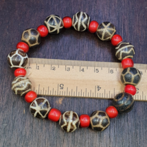 South asian burmese antiques trade pumtek petrified wood beads lot br-J15 - $1,366.32 MXN