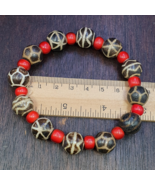 South asian burmese antiques trade pumtek petrified wood beads lot br-J15 - $1,384.48 MXN