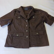 Jones New York RN#54050 Women's Brown Front Button Blazer Jacket Pockets Size 1X image 12