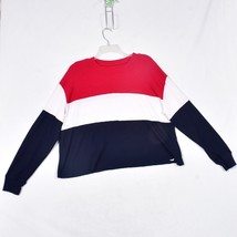 Hollister Women&#39;s Thermal Blouse Red White Blue Size Medium - £9.79 GBP