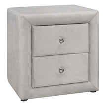 21" Light Gray Velvet Two Drawer Nightstand - $6,325.64 MXN