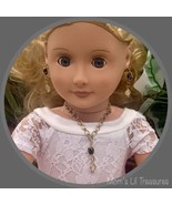 Black Clear Glass Gold Tone Doll Necklace Earring Set •18 Inch Doll Jewelry - £6.19 GBP