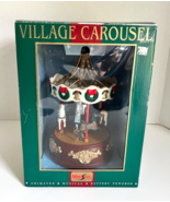 Vtg New in Box 1998 Maisto Village Carousel Animated Musical Horses Chri... - $29.95